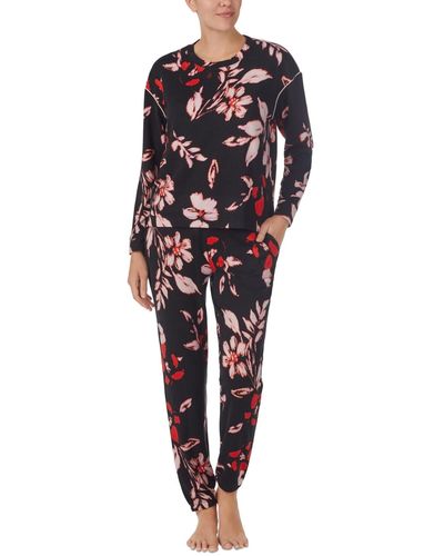 Sanctuary Woman's 2-pc. Long-sleeve jogger Pajamas Set - Red