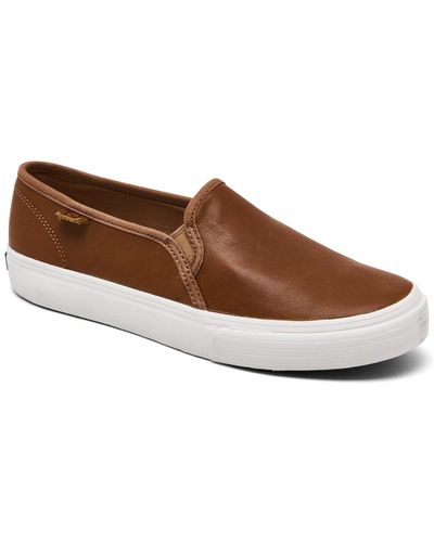 Keds Double Decker Leather Sneakers From Finish Line - Brown