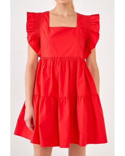 English Factory Ruffled Dress - Red