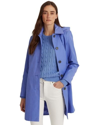 Lauren by Ralph Lauren Hooded Raincoat - Blue