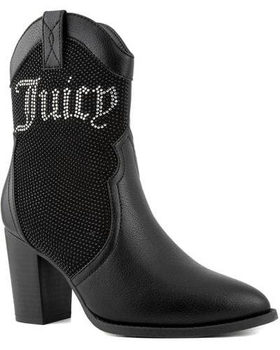 Juicy Couture Tamra Embellished Western Boots - Black