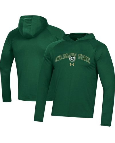 Under Armour Colorado State Rams 2023 Sideline Tech Hooded Raglan Long Sleeve T-shirt - Green