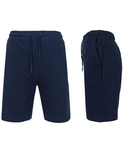 Galaxy By Harvic Loose Fit Long Side Zipper Pocket Bermuda Shorts - Blue