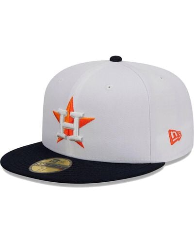 KTZ White, Navy Houston Astros Optic 59fifty Fitted Hat - Gray