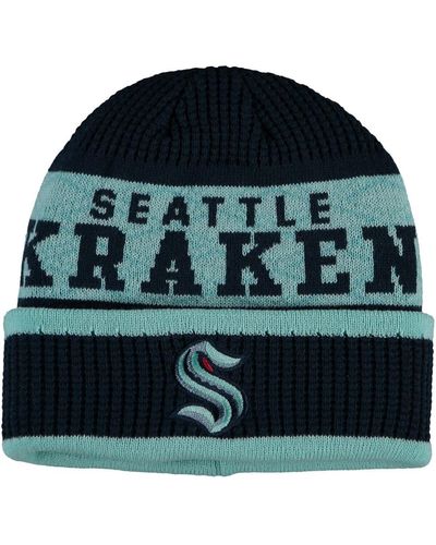 Outerstuff Big Boys And Girls Seattle Kraken Puck Pattern Cuffed Knit Hat - Green