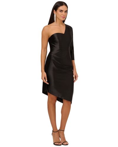 Adrianna Papell One-shoulder Sheath Dress - Black