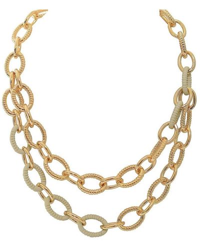 Laundry by Shelli Segal Textured Link Chain Collar Necklace - Metallic