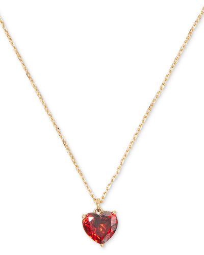 Kate Spade Gold-tone Birthstone Heart Pendant Necklace - Metallic