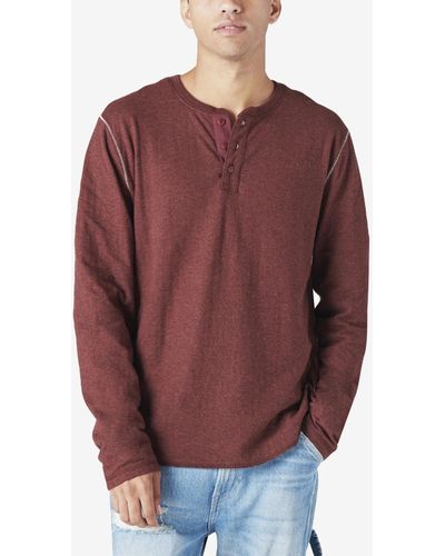 Lucky Brand Duo-fold Henley Long Sleeve Sweater - Multicolor