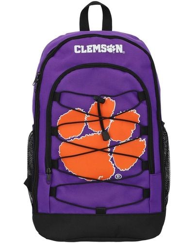 FOCO And Clemson Tigers Big Logo Bungee Backpack - Blue