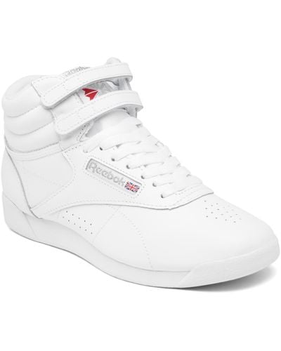 Reebok Freestyle High Top Casual Sneakers From Finish Line - White