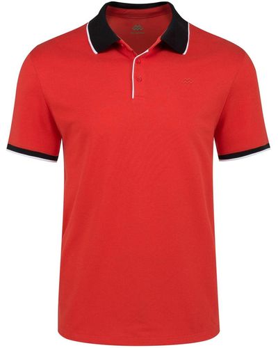 Mio Marino Big & Tall Classic-fit Cotton-blend Pique Polo Shirt - Red