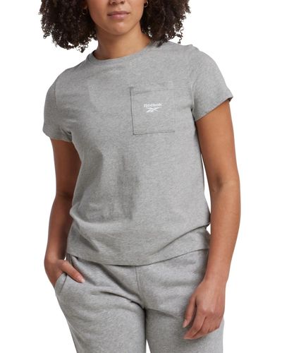 Reebok Active Small-logo Pocket Cotton T-shirt - Gray