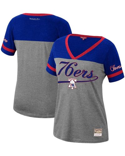 Mitchell & Ness Allen Iverson Philadelphia 76ers Team Captain V-neck T-shirt - Gray