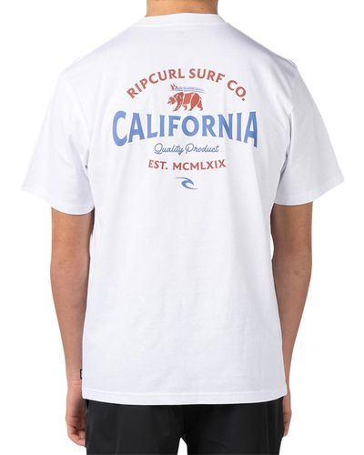 Rip Curl Big Cali Bear Prem Short Sleeve T-shirt - White