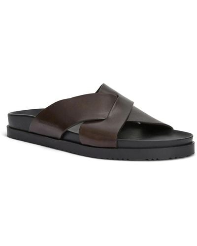 Bruno Magli Bologna Leather Crisscross Sandals - Brown