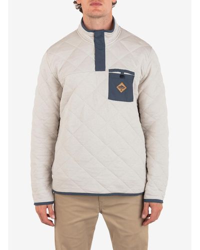 Hurley Middleton Quilted 1/4 Snap Fleece Sweatshirt - White