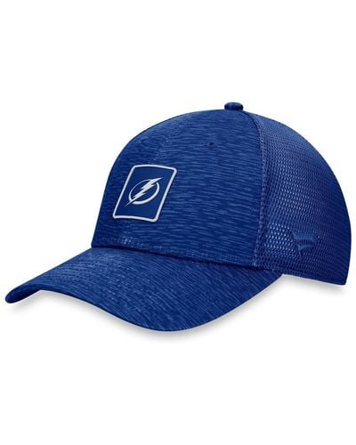 Fanatics And Tampa Bay Lightning Authentic Pro Road Trucker Adjustable Hat - Blue