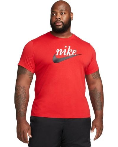Nike Sportswear Heritage Script Logo Short-sleeve Crewneck T-shirt - Red