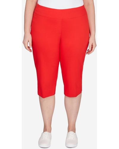 Ruby Rd. Plus Size Americana clamdigger Capri Pants - Red
