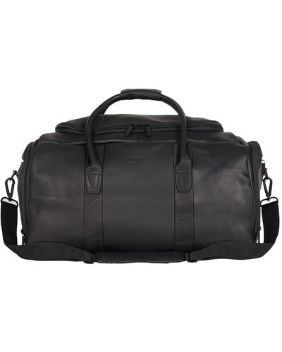 Kenneth Cole Colombian Leather 20" Single Compartment Top Load Travel Duffel Bag - Black