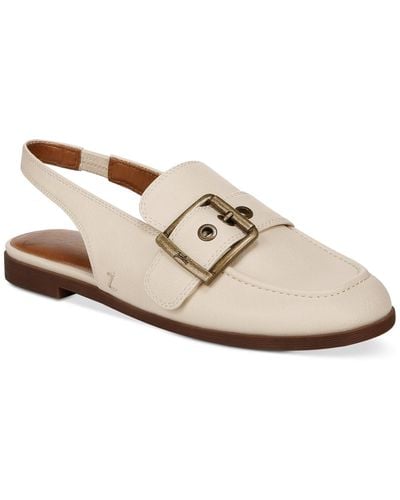 Zodiac Eve Buckled Slingback Tailored Loafer Flats - White