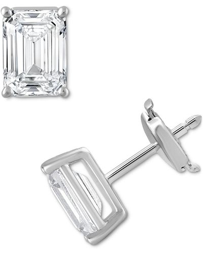 Badgley Mischka Certified Lab Grown Diamond Emerald-cut Stud Earrings (6 Ct. T.w. - Metallic