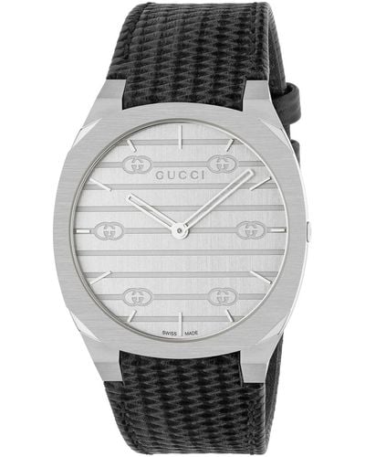 Gucci Stainless Steel & Leather Strap Watch - Metallic