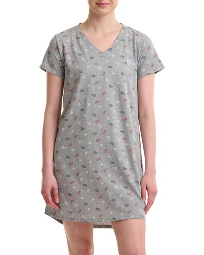 Tommy Hilfiger V-neck Short-sleeve Sleepshirt - Gray