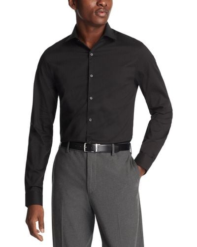 Kenneth Cole Slim-fit Flex Stretch Dress Shirt - Black