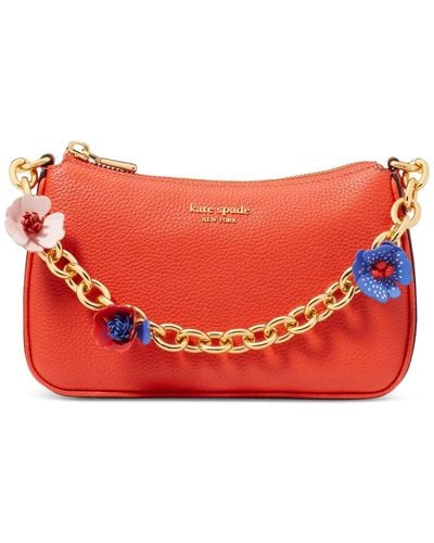 Kate Spade Jolie Novelty Flower Pebbled Leather Mini Convertible Crossbody - Red