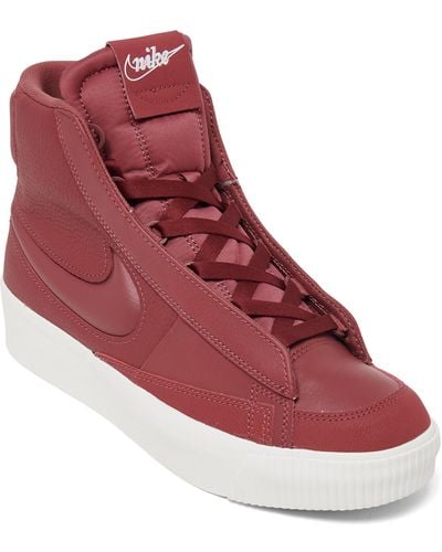 Nike Blazer Mid Victory Casual Sneakers From Finish Line - Red