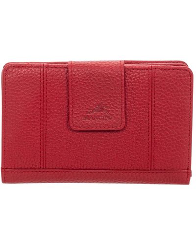 Mancini Pebbled Collection Rfid Secure Clutch Wallet - Red