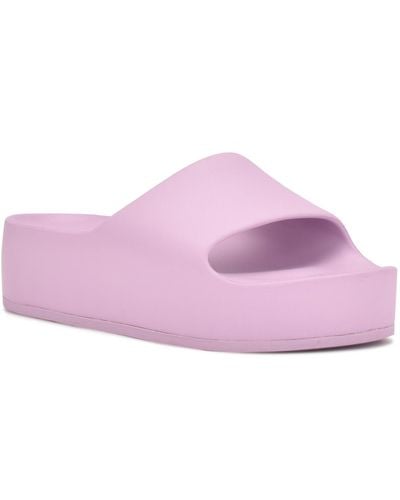 Nine West Pool Slide Sandals - Purple