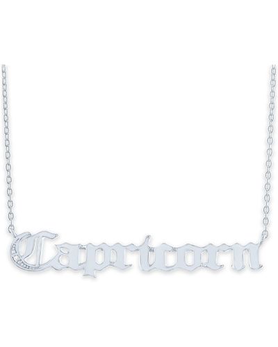 Macy's Diamond Accent Zodiac Name 18" Pendant Necklace - White