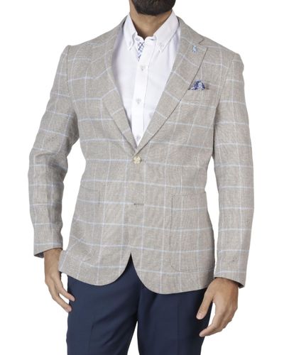 Tailorbyrd Textured Windowpane Sportcoat - Gray