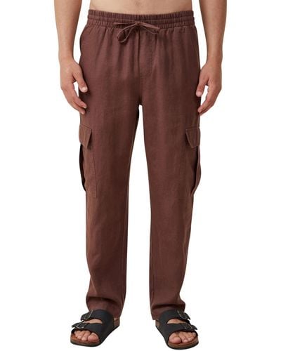 Cotton On Cargo Linen Pants - Red
