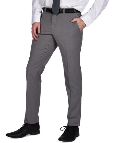 Perry Ellis Portfolio Micro-grid Slim-fit Stretch Suit Pants - Blue