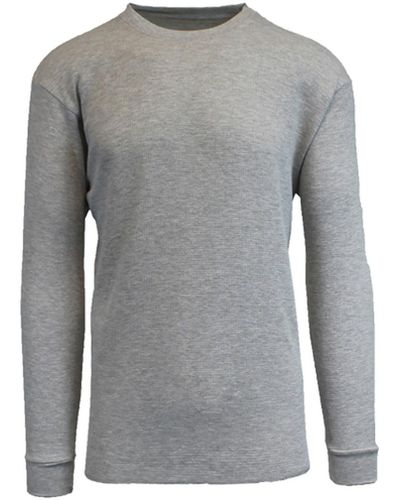 Galaxy By Harvic Waffle Knit Thermal Shirt - Gray