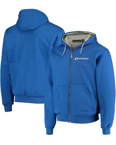 Dunbrooke Los Angeles Rams Craftsman Thermal-lined Full-zip Hoodie - Blue