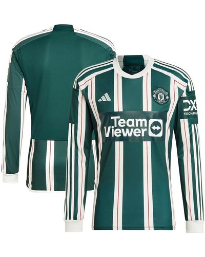 adidas Manchester United 2023/24 Away Long Sleeve Replica Jersey - Green