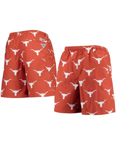 Columbia Texas Longhorns Backcast Ii Omni-shade Hybrid Shorts - Orange