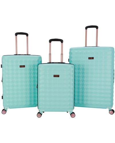 Jessica Simpson Vibrance 3 Piece Hardside luggage Set - Blue