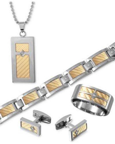 Macy's Inlay Jewelry In 18k Gold - Metallic