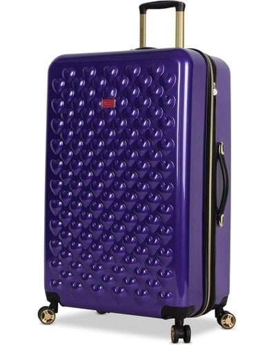 Betsey Johnson Heart To Heart 30" Hardside Expandable Spinner Suitcase - Purple