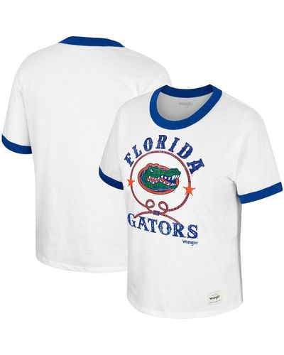 Colosseum Athletics X Wrangler Distressed Florida Gators Freehand Ringer T-shirt - Blue