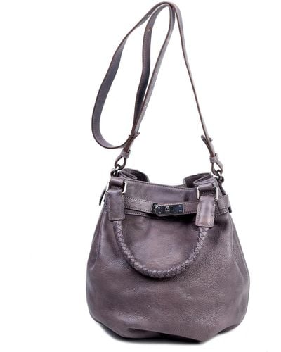 Old Trend Genuine Leather Pumpkin Bucket Bag - Purple