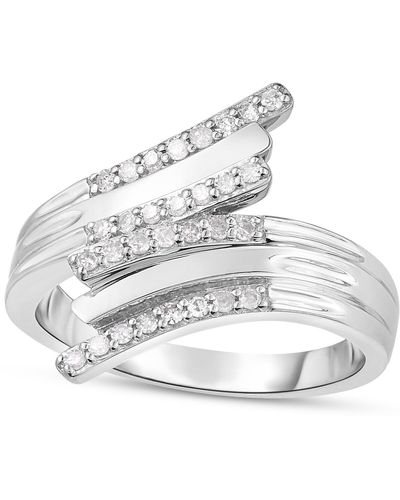 Macy's Diamond Bypass Statement Ring (1/4 Ct. T.w. - Metallic