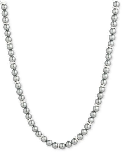 Lauren by Ralph Lauren Pave & Imitation Pearl Beaded 17" Collar Necklace - Metallic