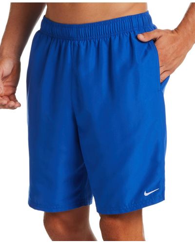 Nike Big & Tall Essential Lap Dwr Solid 9" Swim Trunks - Blue